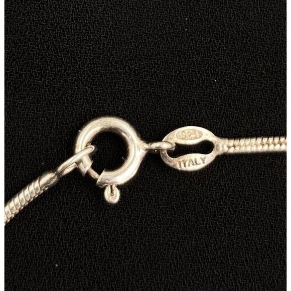 925 Sterling Italy Silver Chain And Lustre Bead Bracelet 7 Inch - Picture 3 of 3